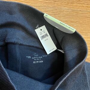 Aerie Offline Acid Wash Black Seamless 7/8 Ribbed Yoga Legging